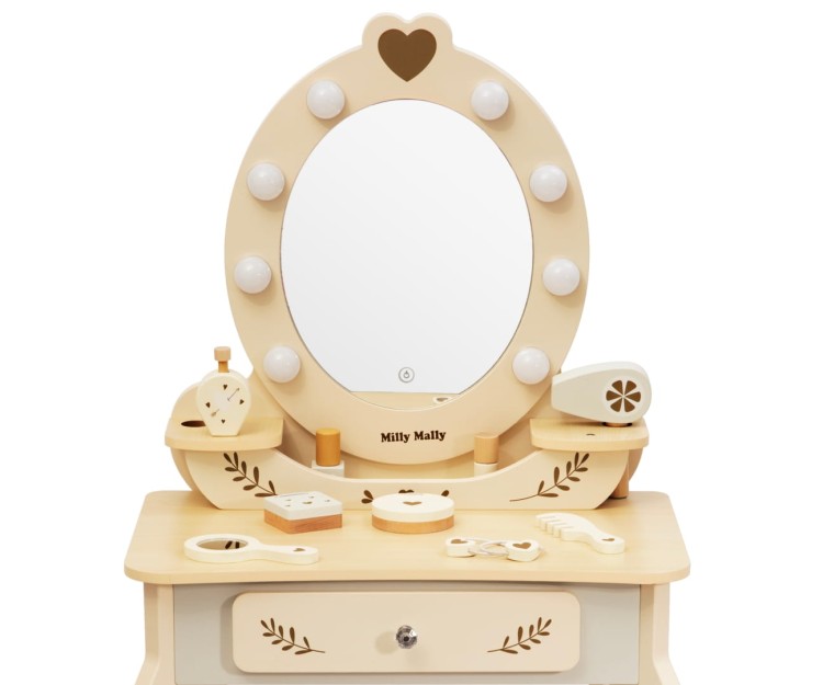 Lustro LED w toaletce Elly – trzy barwy światła dla realistycznej zabawy.