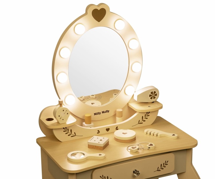 Krzesło do toaletki Elly – stabilne, dopasowane do wzrostu dziecka