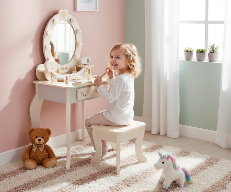 Zestaw kosmetyczny do zabawy – akcesoria drewniane do toaletki Elly