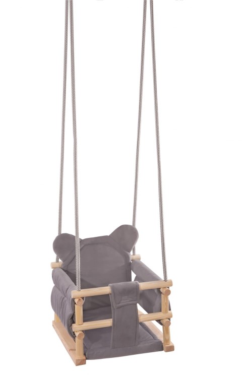 Przyjemny w dotyku welur zapewniający komfort i bezpieczeństwo.