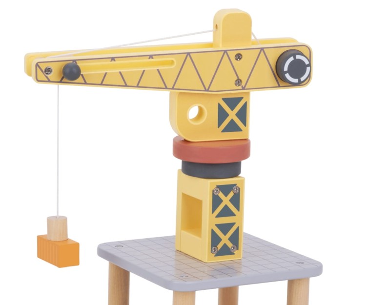 Drewniany żuraw portowy z magnesem – rozwój motoryki dziecka