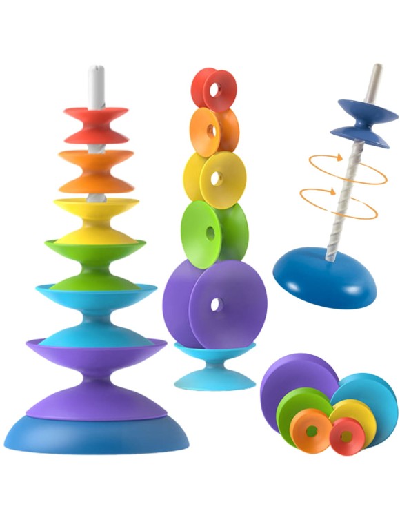 Kolorowa piramidka edukacyjna dla dziecka 18 miesięcy – zabawka Montessori