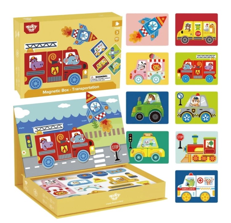 Magnetyczna układanka Montessori w pudełku – 80 elementów