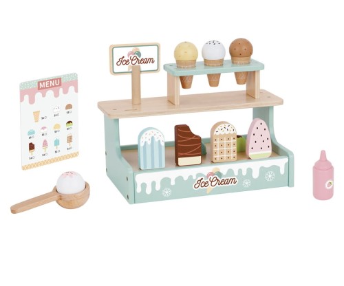 Drewniana budka z lodami dla dzieci Tooky Toy – zabawa w sklep 3+