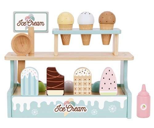Zabawka edukacyjna drewniana lodziarnia dla dzieci – budka z lodami