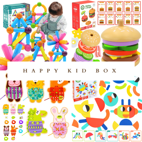 Zestaw Happy Kid Box z zabawkami Montessori dla dzieci 3–6 lat