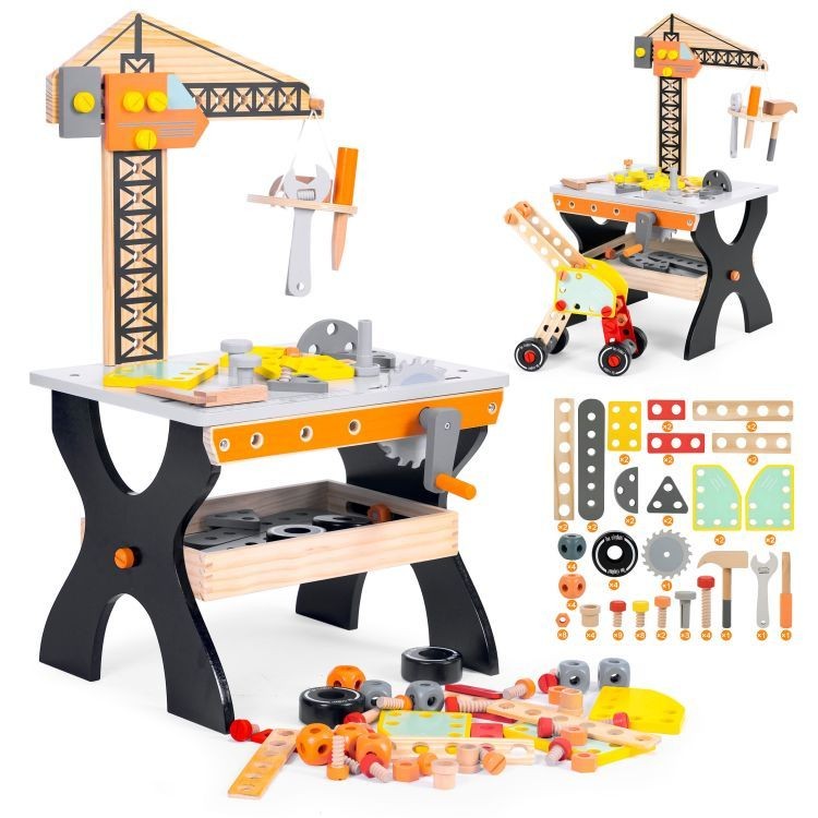 Drewniany warsztat dla dzieci z narzędziami ECOTOYS